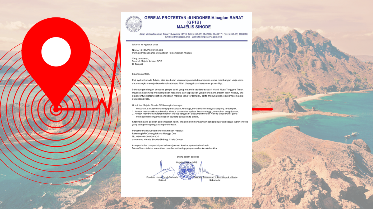 Majelis Sinode GPIB Keluarkan Surat Kepedulian bagi Saudara-Saudari Terdampak Gempa di NTT